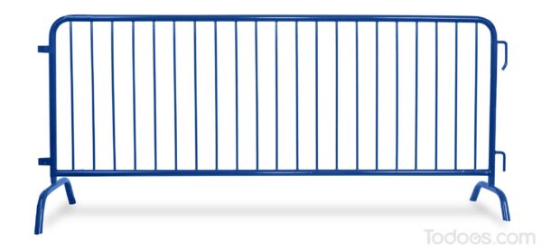 Steel Crowd Control Barrier 8' Blue - Best in Class Outdoor Barriers