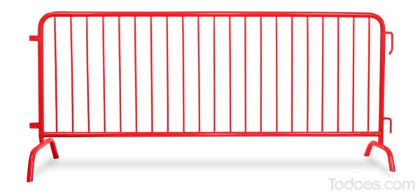 Steel Crowd Control Barrier 8' Red - Best in Class Outdoor Barriers