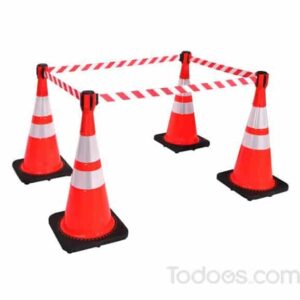 Transform your ordinary traffic cones into a temporary barrier with the ConePro 500 retractable belt cone topper.