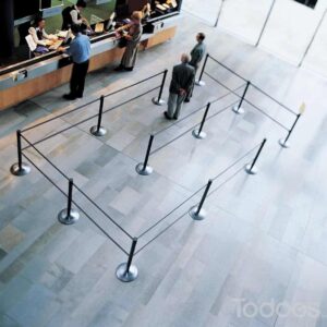 A double belt stanchion offers better crowd control & safety. Manage visitors more effectively with this slick steel post
