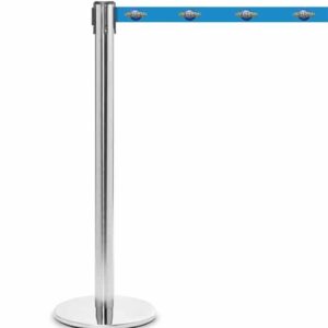 Retractable queue barriers guarantee optimum queue safety. Improve visitor experience with this attention-grabbing stanchion
