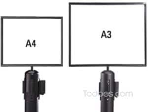 Horizontal Standard-Stanchion-Sign-Frame A4 And A3