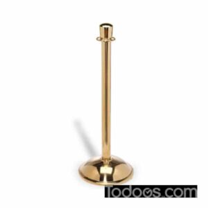 Constructed from heavy-gauge steel, the Elegance Stanchion with VIP red rope is available in two sturdy base styles and two polished post finishes