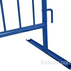 Steel crowd control barriers - Blue Flat Feet Close up