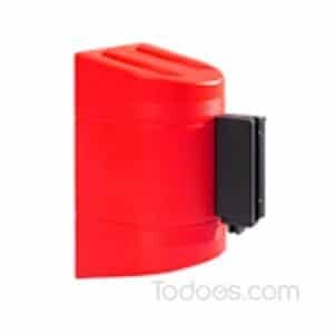 Wall mounted retractable belt barriers are often used with the magnetic mounting option to temporarily close warehouse isles when forklifts are in use.