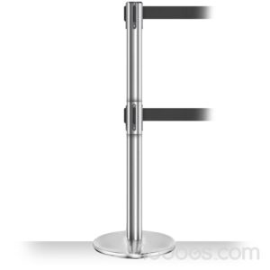 Crowd control retractable belt | Double belt stanchion for high traffic areas