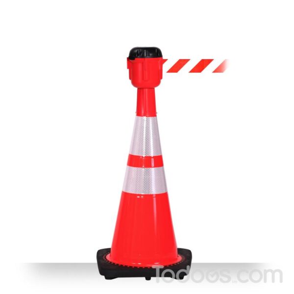 ConePro 600 Retractable Belt Barrier Traffic Cone Topper with 15'-30′ Belt