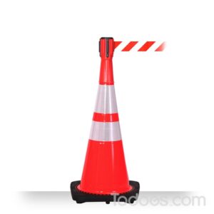 ConePro 500 Retractable Belt Barrier Traffic Cone Topper with 10'-12' Belt