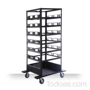 Stanchion storage cart stores 18 posts of any diameter! Call us!