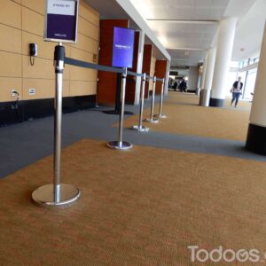 Improve aesthetics and safety with the tough metal belt stanchions