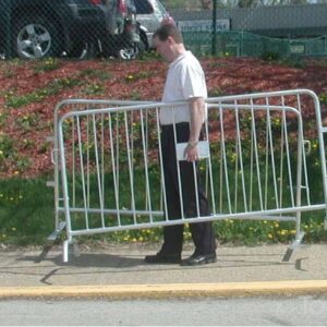 These 43” tall Galvanized Steel Crowd Control Barriers come in 8’ lengths.
