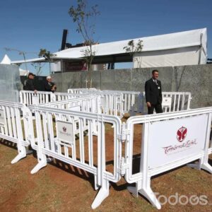 plastic barricades Installed in Sports outdoor area