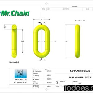 1.5” Diameter Plastic Chain - 25 Feet Diagram