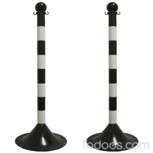 Reflective striped stanchions are ideal as airport stanchions. These crowd control stanchions are durable and highly visible.