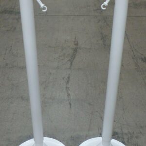 Plastic stanchions are vertical posts that mount on a geometrically shaped base designed to signal where customer lines should be formed.  