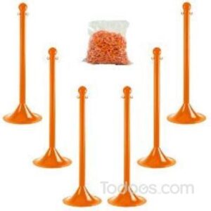Crowd stanchions kit - includes 6 outdoor stanchions and a 50' chain