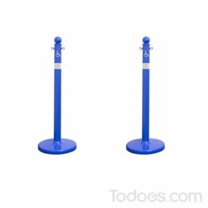 2.5 Diameter Safety Label Plastic Stanchions Pack of 2 In Blue Color