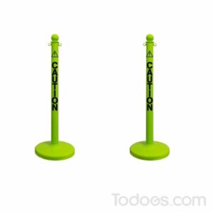 2.5 Diameter Safety Label Plastic Stanchions Pack of 2 Safety Green Color