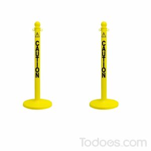 2.5 Diameter Safety Label Plastic Stanchions pack of 2 In Yellow Color