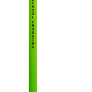Made in USA 2.5″ Diameter Plastic Safety Stanchions for School Crossings. Overall height of 40″. Available in set of two.