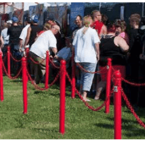 2.5 inch Diameter Ground Poles Used to make crowd control barrier