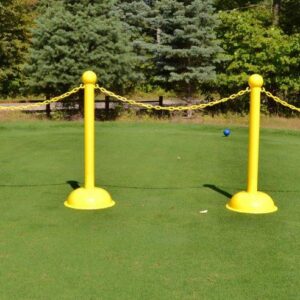 3 Inch Diameter Plastic Stanchions In a Park
