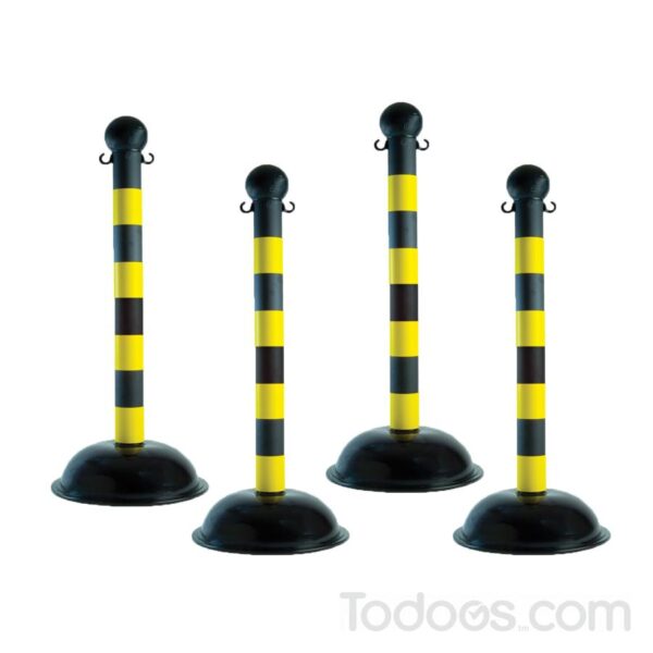 3" Diameter Plastic Striped Stanchions (4 pack)