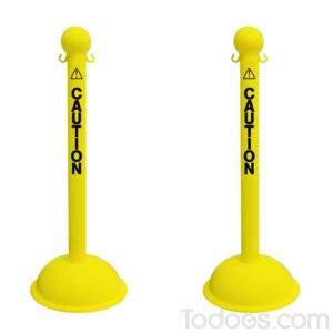 Mr. Chain 3" Diameter Plastic Stanchions with Safety Labels