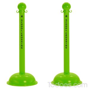 Security stanchions | Pack of 2 3" Plastic posts for school crossings