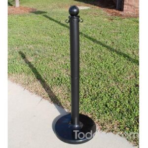 2.5 inch diameter plastic stanchions in wide variety of colors are ideal for indoor or outdoor plastic chain barriers