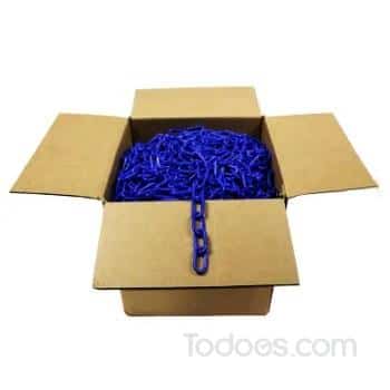 Order Blue Plastic Chain for stanchions in bulk in boxes of 100', 300' or 500'. Create strong visual barriers!