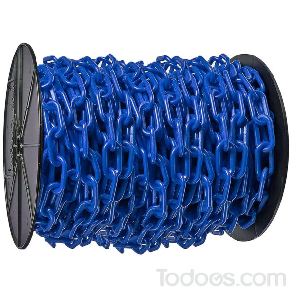 Blue Plastic Chain Sold on a Reel for Long Term Use and Easy Storage