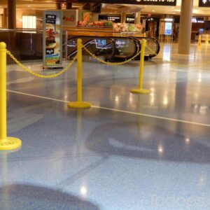 Plastic crowd control stanchions are lightweight yet tough 