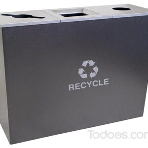 3 section garbage can/ Tapered Receptacle - Grey Color