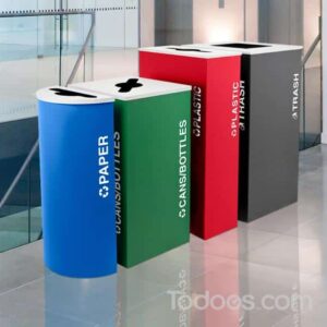Multicolored Indoor small recycling bins in different sizes