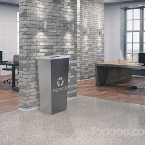 Rigid 18 gallon capacity recycling unit Constructed of fire-safe steel