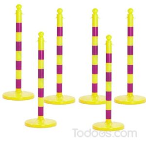 2.5" Diameter Plastic Stanchions Striped (6 pack)