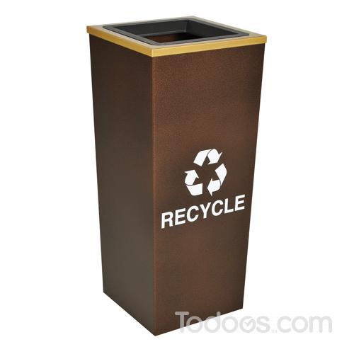 This 2 compartment indoor trash can is made up of two 18 gallon cans, which allows for easy and clean separation of recyclables.