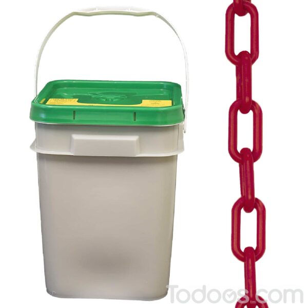 Red Plastic Chain - Sold in a Pail for Easy Storage