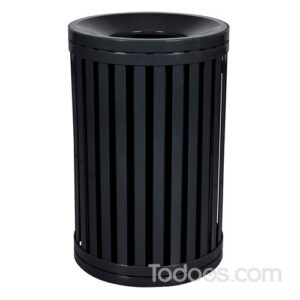 Streetscape East Hampton Outdoor Metal Trash Can with Lid- 45 Gallon