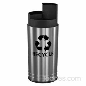 Smiley Stainless Steel Recycling Receptacle With liner lid