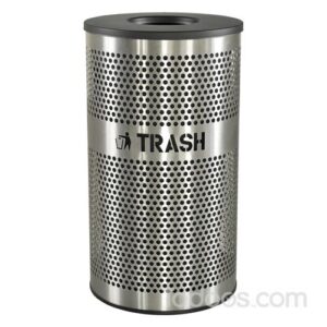 Perforated Commercial Stainless Indoor Trash Can - 33 Gallon