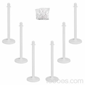 White Color 2.5 Inch Diameter Plastic Stanchion and 50' Chain Kit