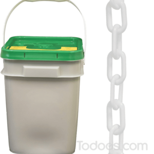 White Plastic Barrier Chain In a Pail