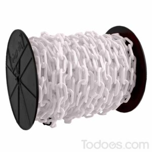 White Plastic Chain Sold on a Reel for Long Term Use and Easy Storage
