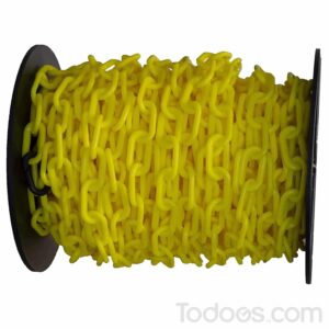 Yellow Plastic Chain Sold on a Reel for Long Term Use and Easy Storage