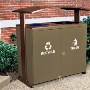 Ellipse Collection Large Capacity Double Receptacle - Two 45 Gallon Cans