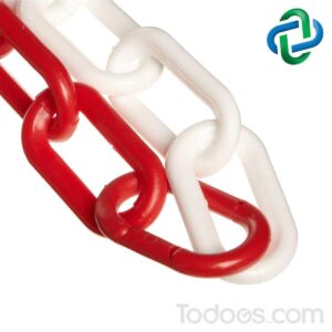 1.5” Diameter Bi-Color Plastic Barrier Chain 100 Feet (Red and White Color)