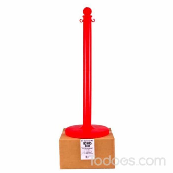 2.5 Inch Diameter Plastic Shipper Friendly Compact Stanchion In Red Color