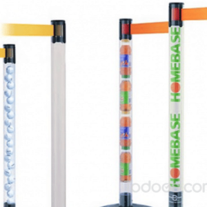 2.5 Inch Diameter Refillable Clear Stanchions Filled With Merchandise